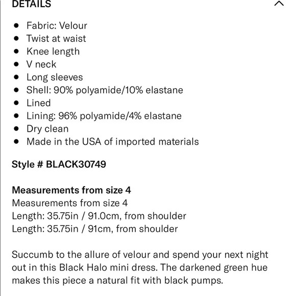 BLACK HALO NWT Lara Navy Blue Velvet Twist Mini Dress - Picture 12 of 12